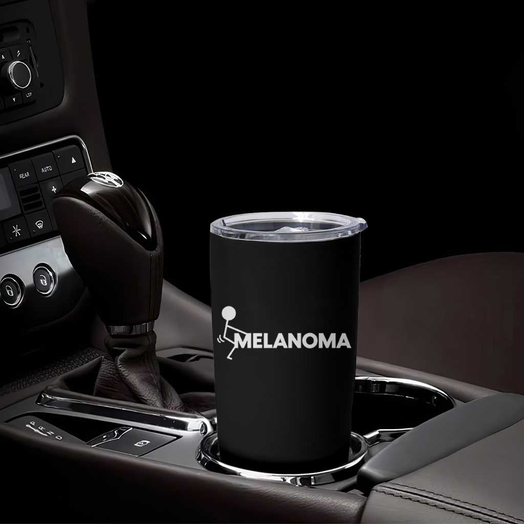 Fuck Melanoma Awareness Tumbler Cup Funny Stick Figure Warrior