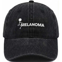 Fuck Melanoma Awareness Washed Cotton Baseball Cap Funny Stick Figure Warrior