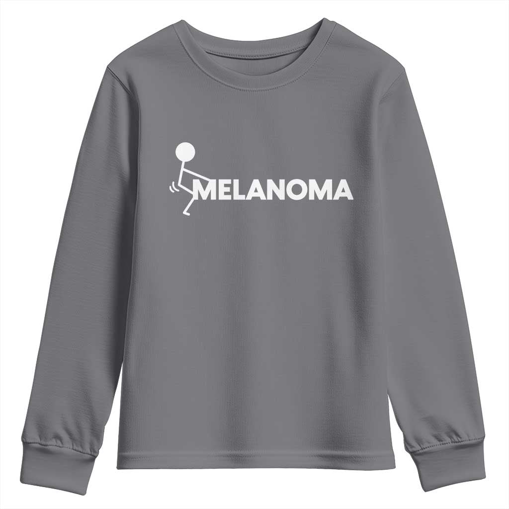Fuck Melanoma Awareness Youth Sweatshirt Funny Stick Figure Warrior