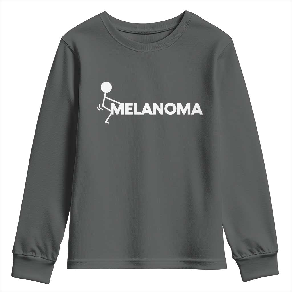 Fuck Melanoma Awareness Youth Sweatshirt Funny Stick Figure Warrior