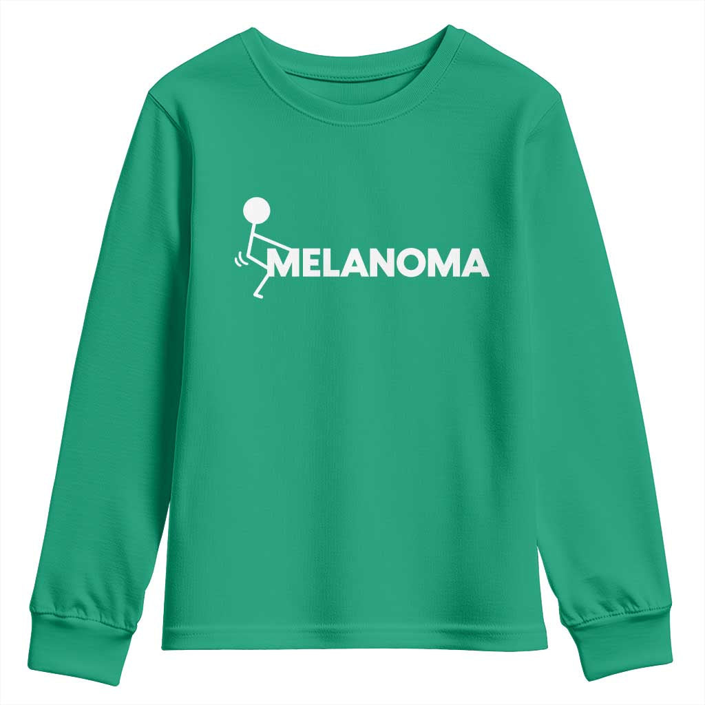 Fuck Melanoma Awareness Youth Sweatshirt Funny Stick Figure Warrior