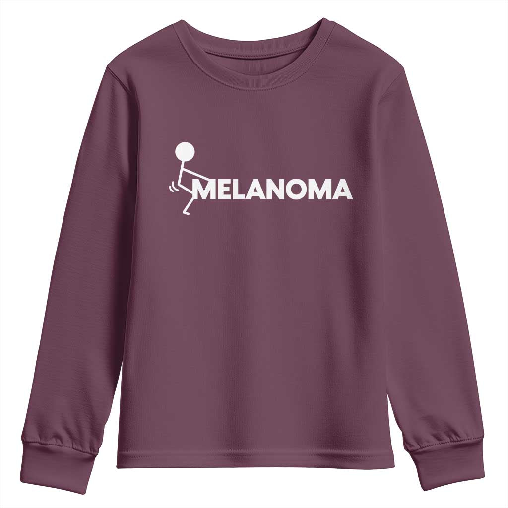 Fuck Melanoma Awareness Youth Sweatshirt Funny Stick Figure Warrior