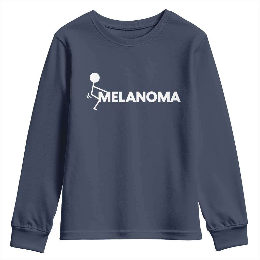 Fuck Melanoma Awareness Youth Sweatshirt Funny Stick Figure Warrior