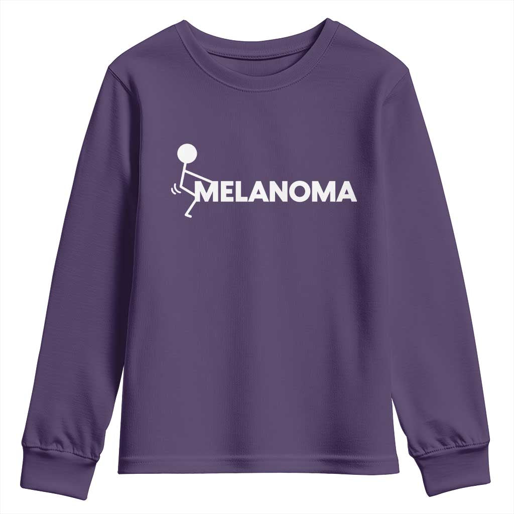 Fuck Melanoma Awareness Youth Sweatshirt Funny Stick Figure Warrior
