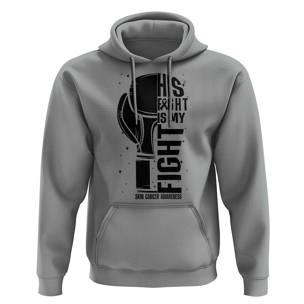 Skin Cancer Warrior Boxing Gift Hoodie His Fight My Fight