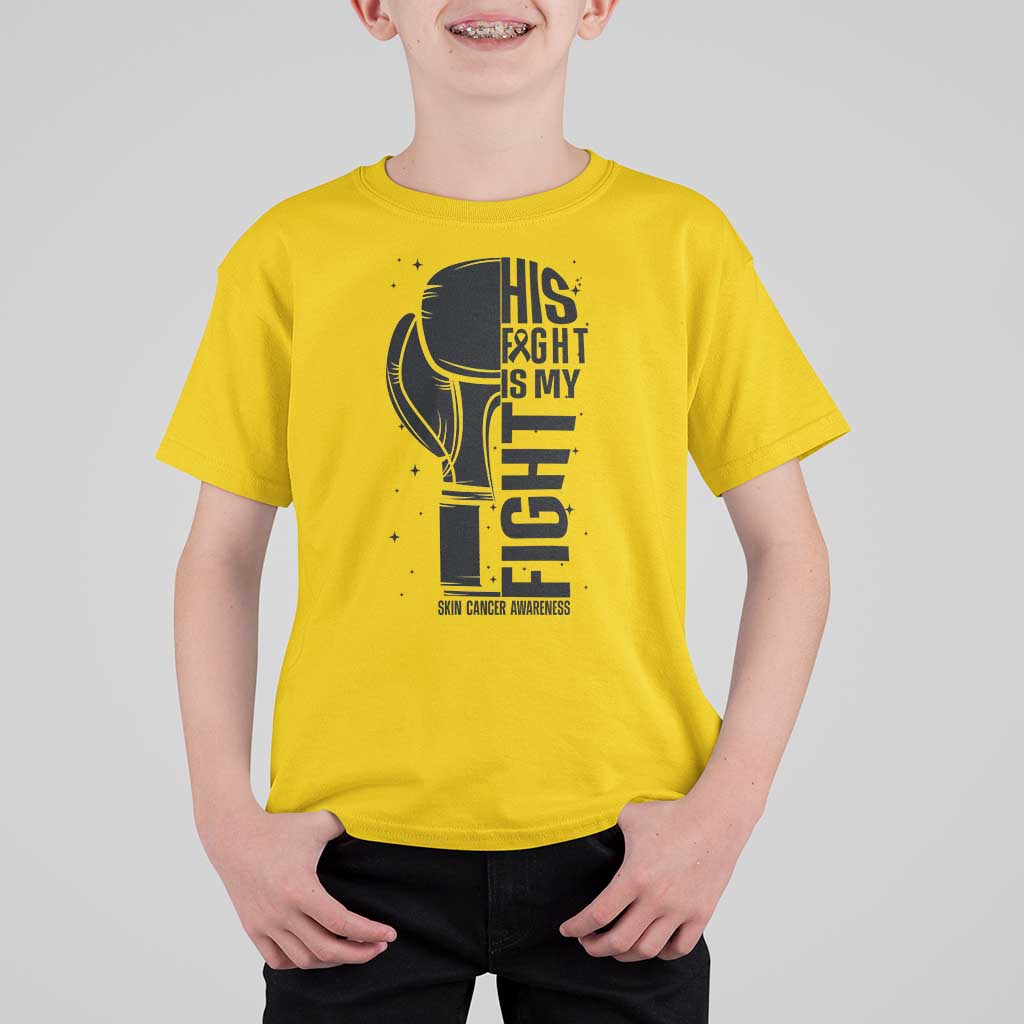 Skin Cancer Warrior Boxing Gift T Shirt For Kid His Fight My Fight