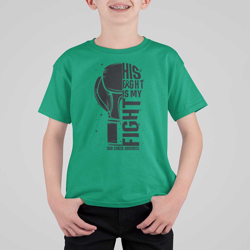 Skin Cancer Warrior Boxing Gift T Shirt For Kid His Fight My Fight