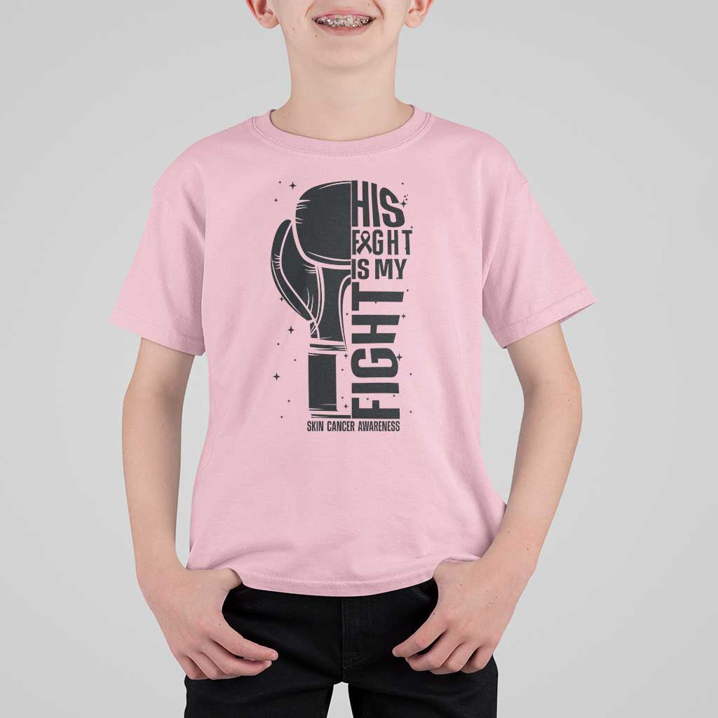 Skin Cancer Warrior Boxing Gift T Shirt For Kid His Fight My Fight