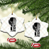 Skin Cancer Warrior Boxing Gift Ceramic Ornament His Fight My Fight
