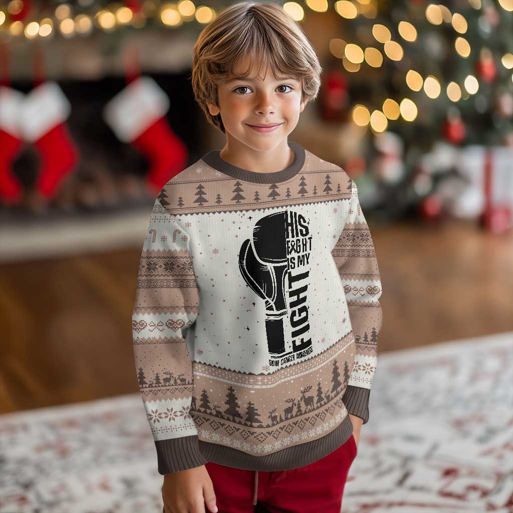 Skin Cancer Warrior Boxing Gift Ugly Christmas Sweater His Fight My Fight