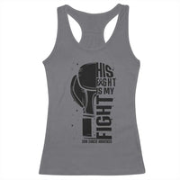 Skin Cancer Warrior Boxing Gift Racerback Tank Top His Fight My Fight