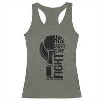 Skin Cancer Warrior Boxing Gift Racerback Tank Top His Fight My Fight