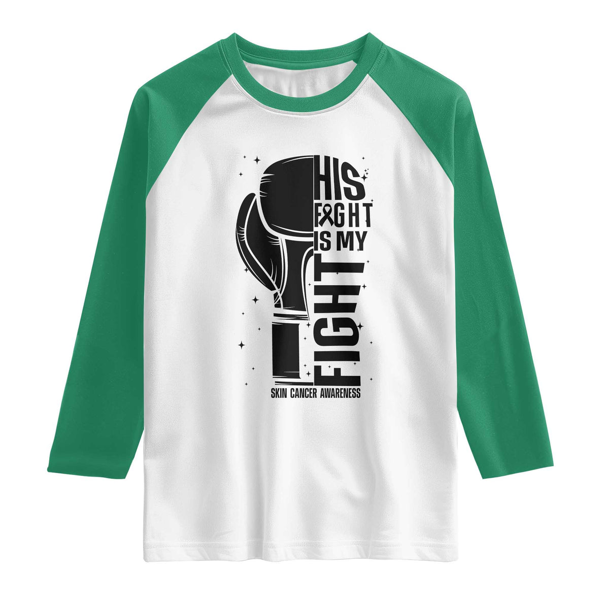 Skin Cancer Warrior Boxing Gift Raglan Shirt His Fight My Fight