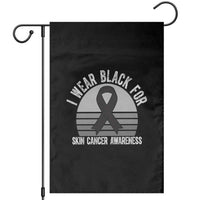 I Wear Black For Skin Cancer Awareness Garden Flag Retro Vintage Sunset