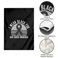 I Wear Black For Skin Cancer Awareness Garden Flag Retro Vintage Sunset