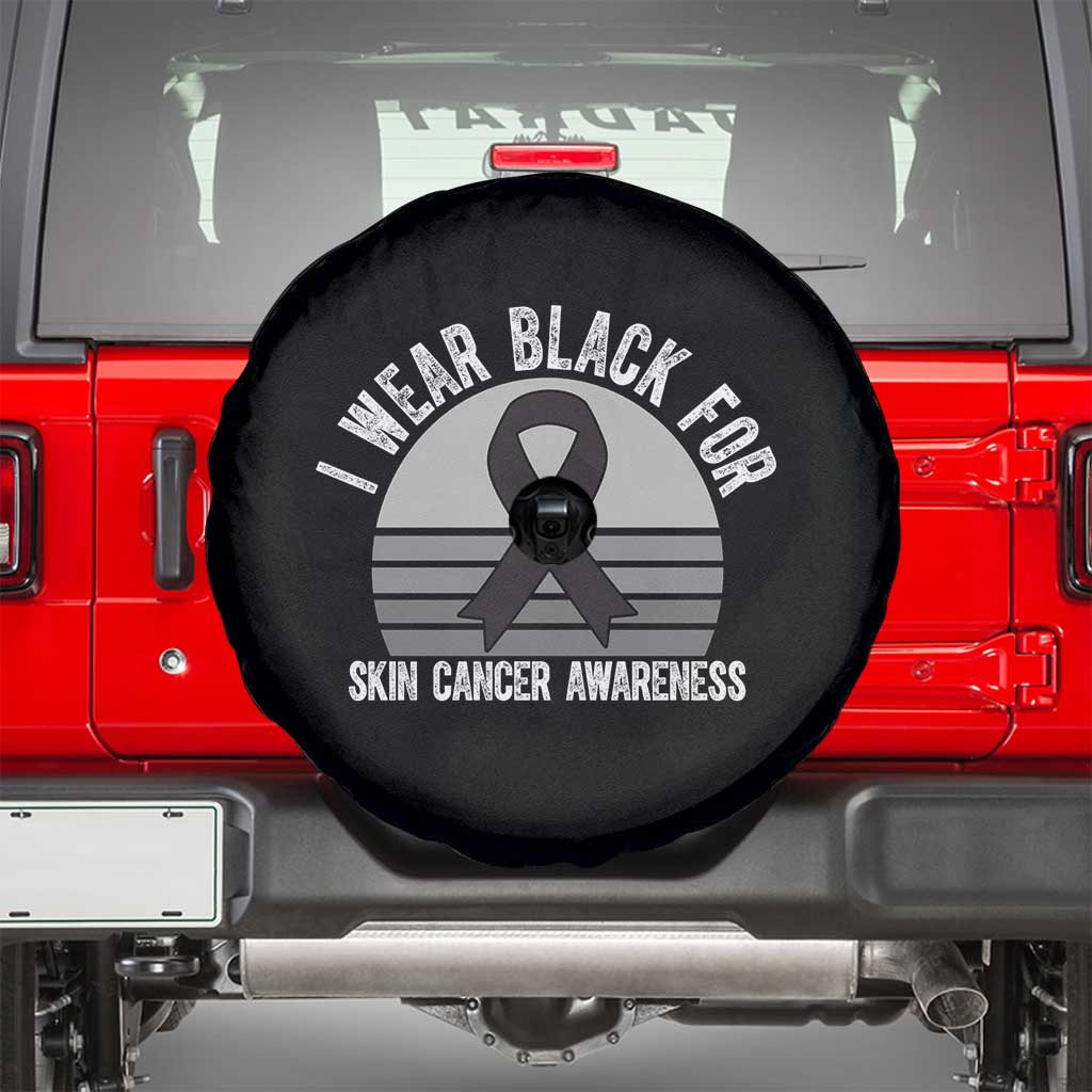 I Wear Black For Skin Cancer Awareness Spare Tire Cover Retro Vintage Sunset