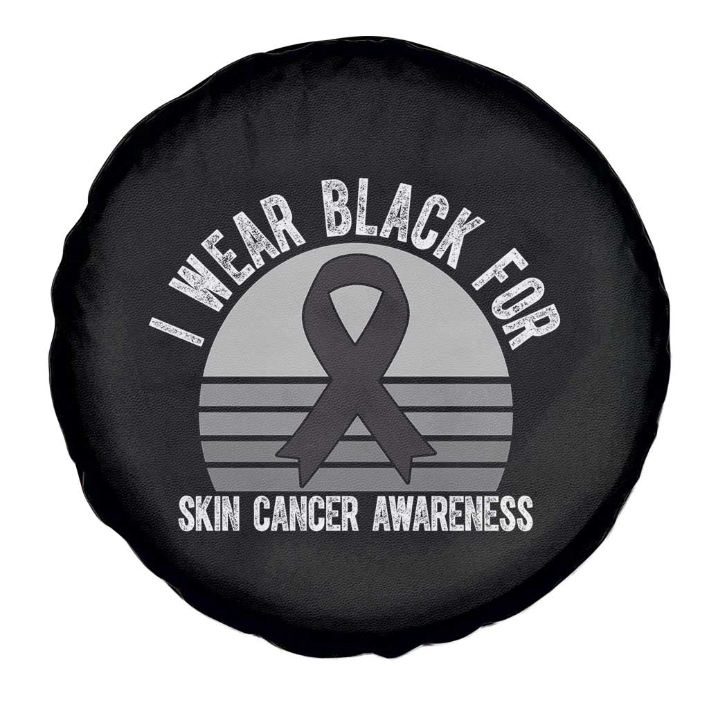 I Wear Black For Skin Cancer Awareness Spare Tire Cover Retro Vintage Sunset