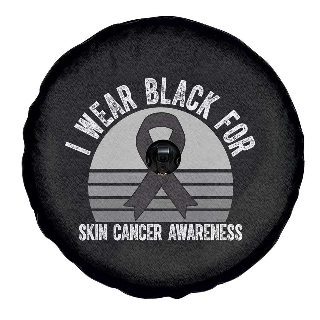 I Wear Black For Skin Cancer Awareness Spare Tire Cover Retro Vintage Sunset