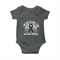 I Wear Black For Skin Cancer Awareness Baby Onesie Retro Vintage Sunset