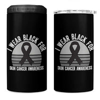 I Wear Black For Skin Cancer Awareness 4 in 1 Can Cooler Tumbler Retro Vintage Sunset