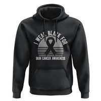I Wear Black For Skin Cancer Awareness Hoodie Retro Vintage Sunset
