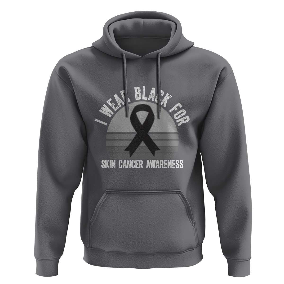 I Wear Black For Skin Cancer Awareness Hoodie Retro Vintage Sunset