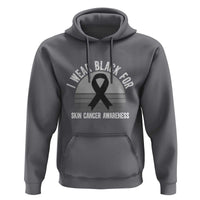 I Wear Black For Skin Cancer Awareness Hoodie Retro Vintage Sunset