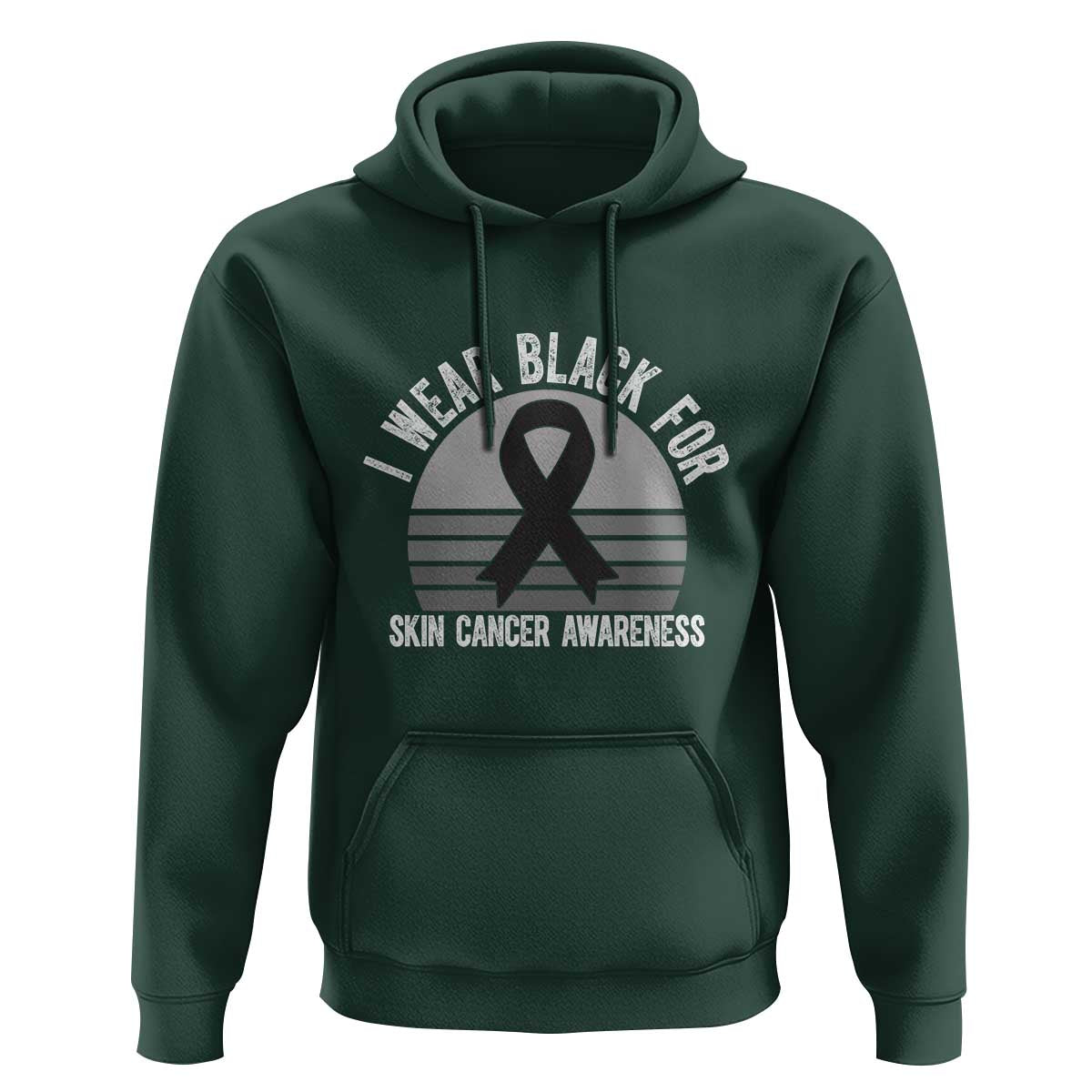 I Wear Black For Skin Cancer Awareness Hoodie Retro Vintage Sunset
