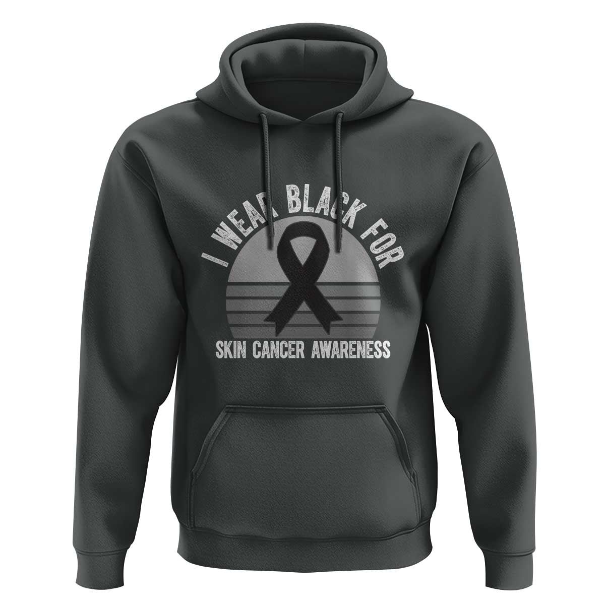 I Wear Black For Skin Cancer Awareness Hoodie Retro Vintage Sunset