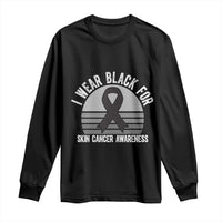 I Wear Black For Skin Cancer Awareness Long Sleeve Shirt Retro Vintage Sunset