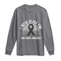 I Wear Black For Skin Cancer Awareness Long Sleeve Shirt Retro Vintage Sunset