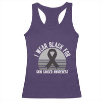 I Wear Black For Skin Cancer Awareness Racerback Tank Top Retro Vintage Sunset