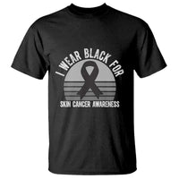 I Wear Black For Skin Cancer Awareness T Shirt Retro Vintage Sunset