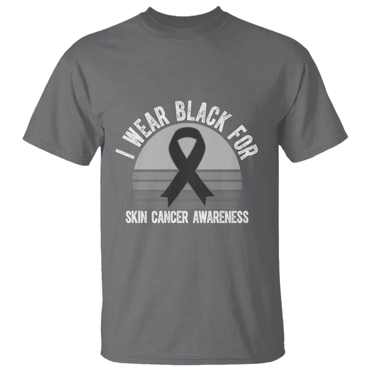 I Wear Black For Skin Cancer Awareness T Shirt Retro Vintage Sunset