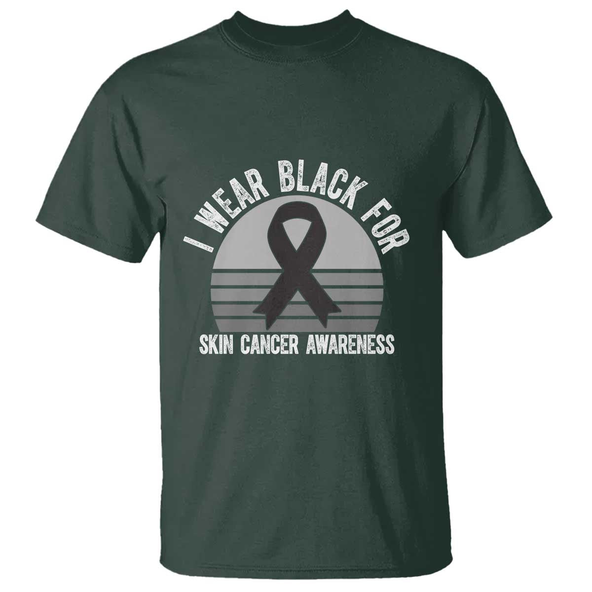 I Wear Black For Skin Cancer Awareness T Shirt Retro Vintage Sunset