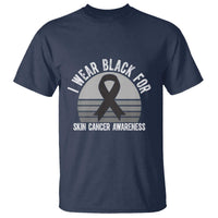 I Wear Black For Skin Cancer Awareness T Shirt Retro Vintage Sunset