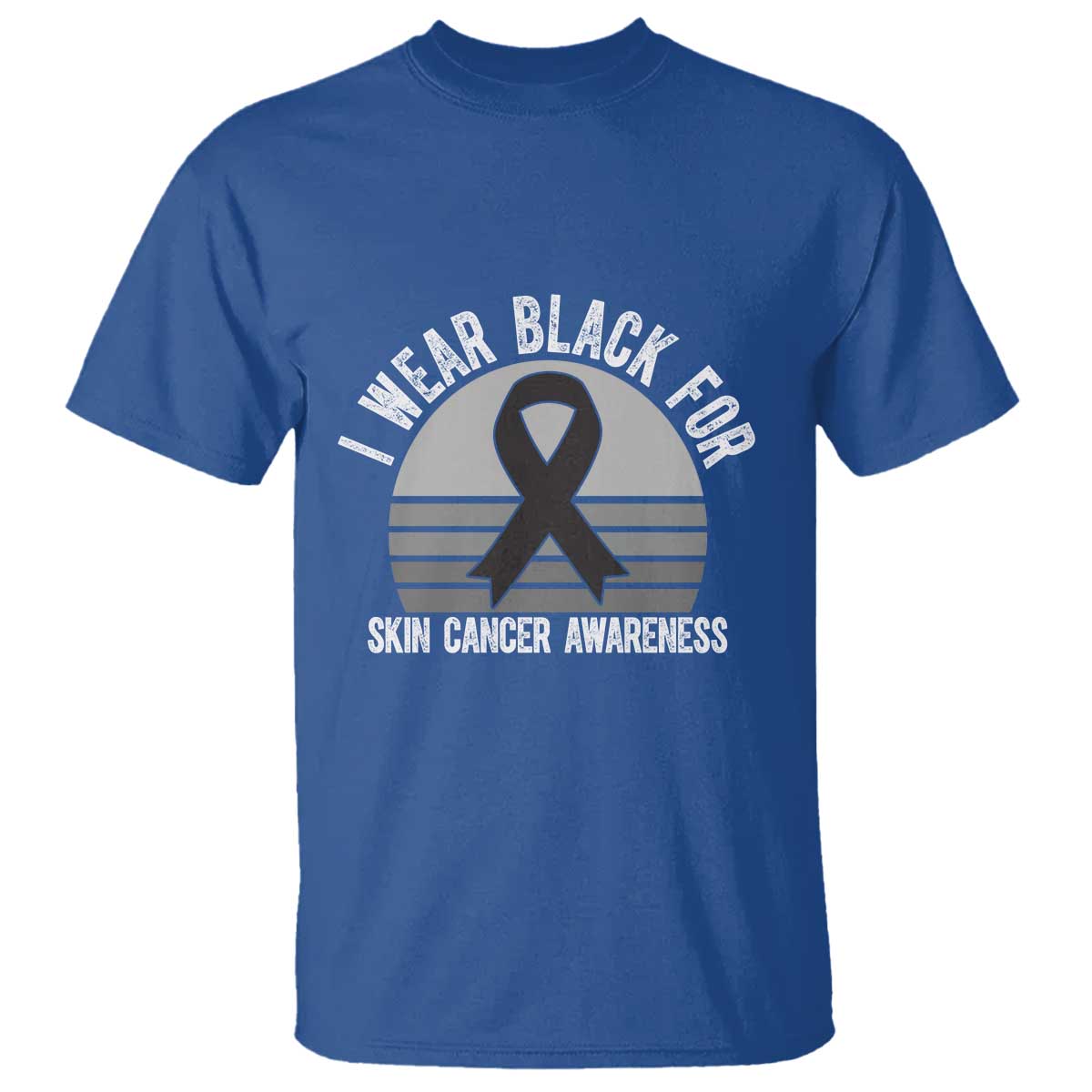 I Wear Black For Skin Cancer Awareness T Shirt Retro Vintage Sunset