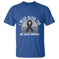 I Wear Black For Skin Cancer Awareness T Shirt Retro Vintage Sunset