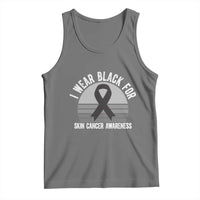 I Wear Black For Skin Cancer Awareness Tank Top Retro Vintage Sunset