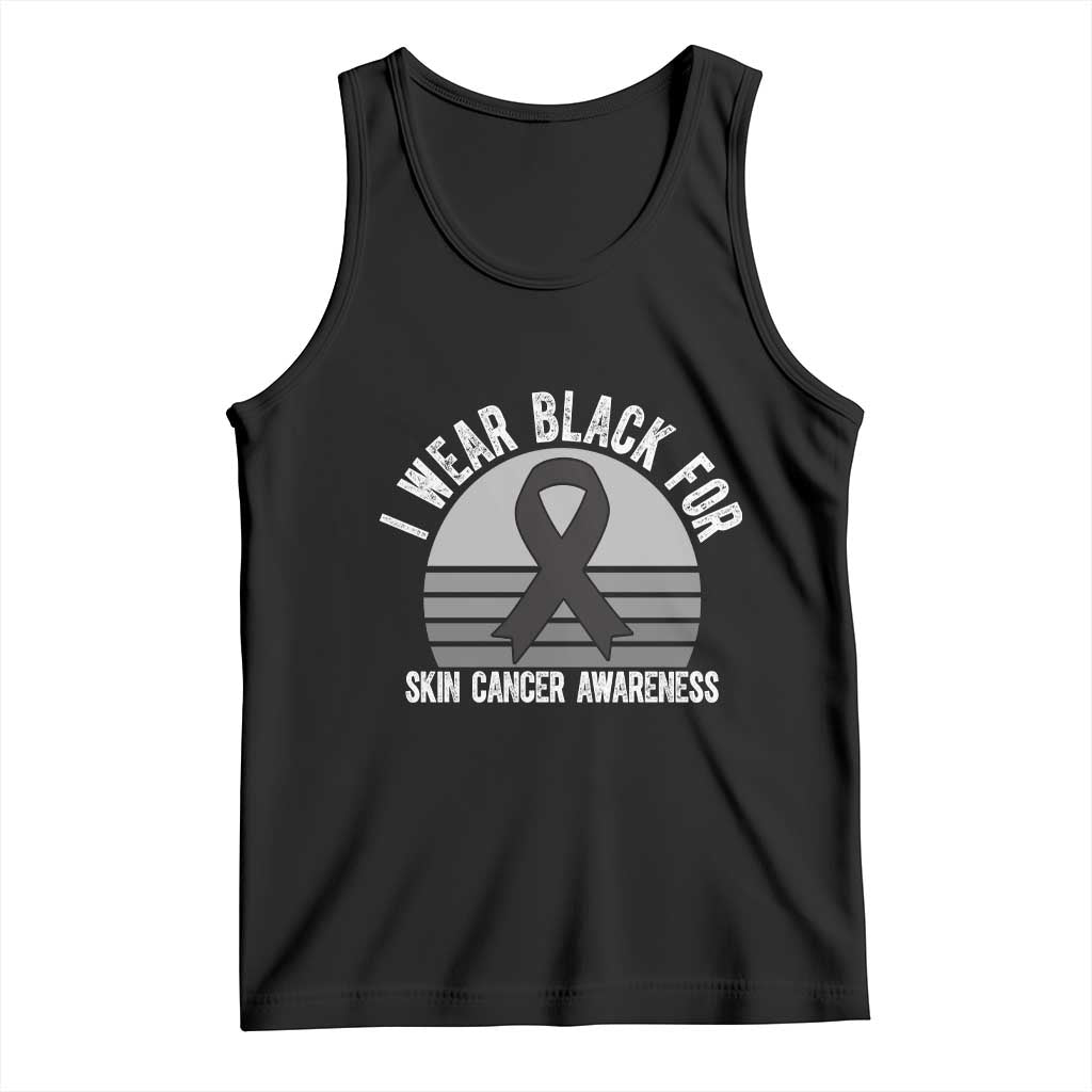 I Wear Black For Skin Cancer Awareness Tank Top Retro Vintage Sunset