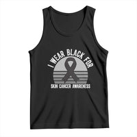 I Wear Black For Skin Cancer Awareness Tank Top Retro Vintage Sunset