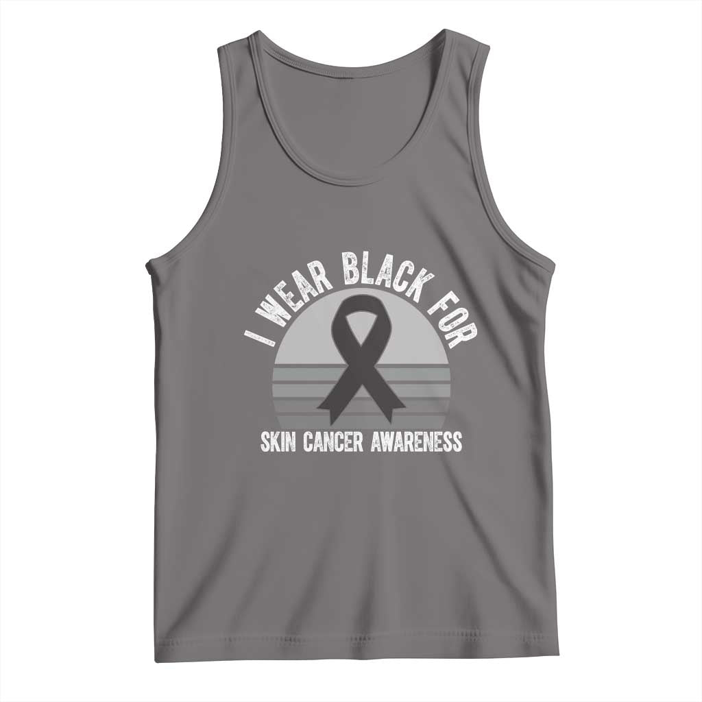 I Wear Black For Skin Cancer Awareness Tank Top Retro Vintage Sunset