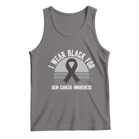 I Wear Black For Skin Cancer Awareness Tank Top Retro Vintage Sunset