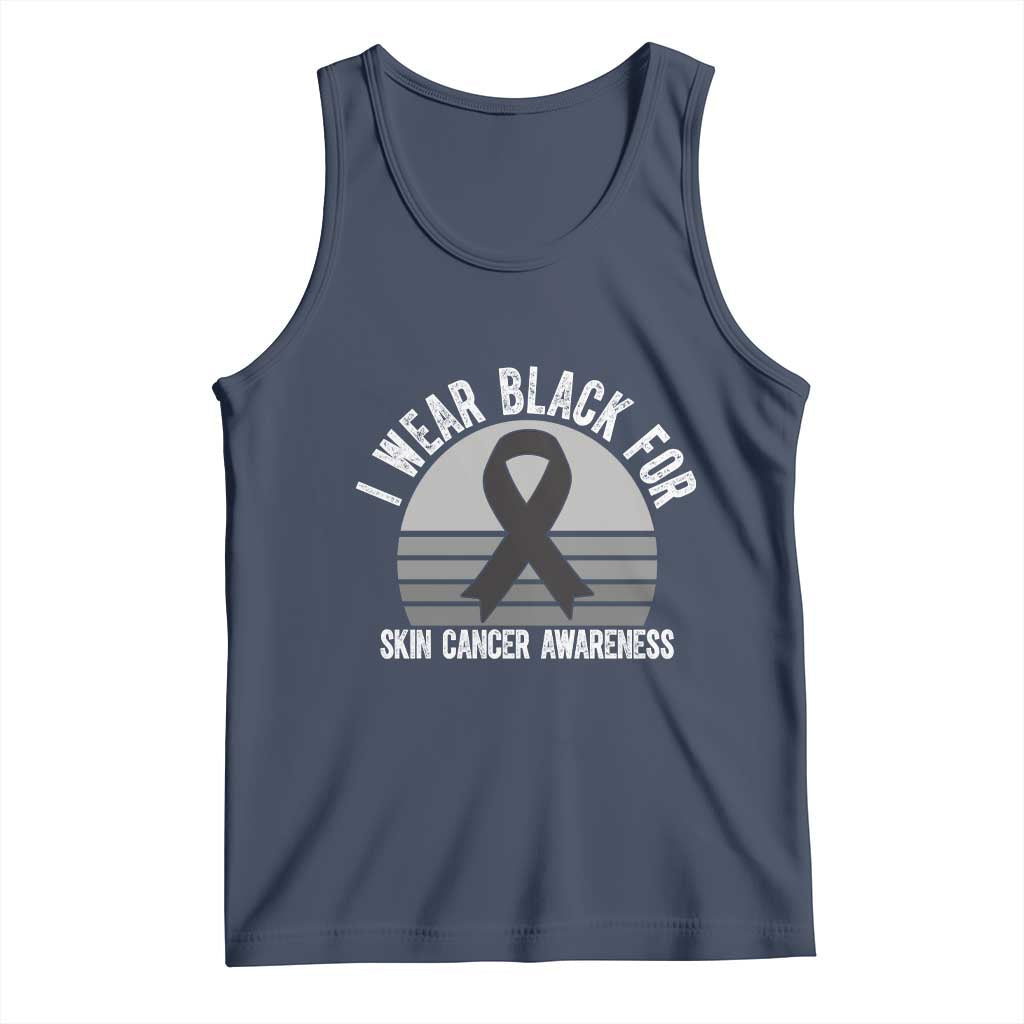 I Wear Black For Skin Cancer Awareness Tank Top Retro Vintage Sunset
