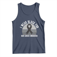 I Wear Black For Skin Cancer Awareness Tank Top Retro Vintage Sunset