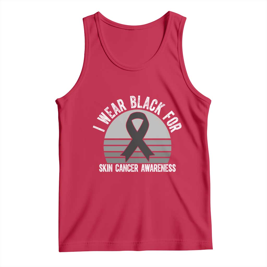 I Wear Black For Skin Cancer Awareness Tank Top Retro Vintage Sunset