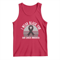 I Wear Black For Skin Cancer Awareness Tank Top Retro Vintage Sunset