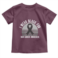 I Wear Black For Skin Cancer Awareness Toddler T Shirt Retro Vintage Sunset