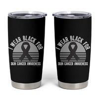 I Wear Black For Skin Cancer Awareness Tumbler Cup Retro Vintage Sunset