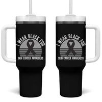 I Wear Black For Skin Cancer Awareness Tumbler With Handle Retro Vintage Sunset